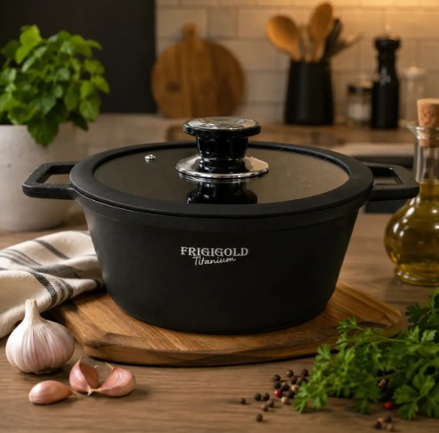 Panela Titânio Frigigold 24cm 3,75l Antiaderente Sem Óleo